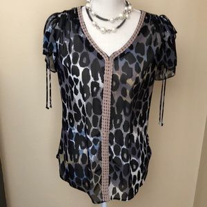 Sheer leopard print shirt